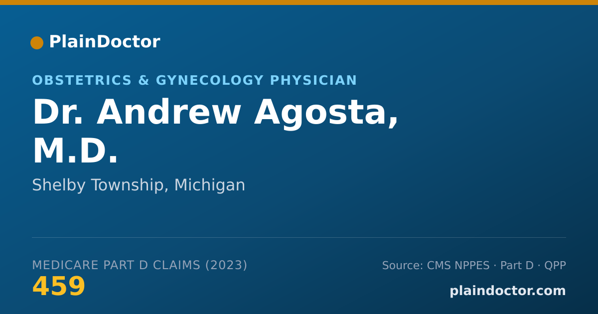 Shareable card for Andrew Agosta, M.D. - Obstetrics & Gynecology Physician, Shelby Township, MI