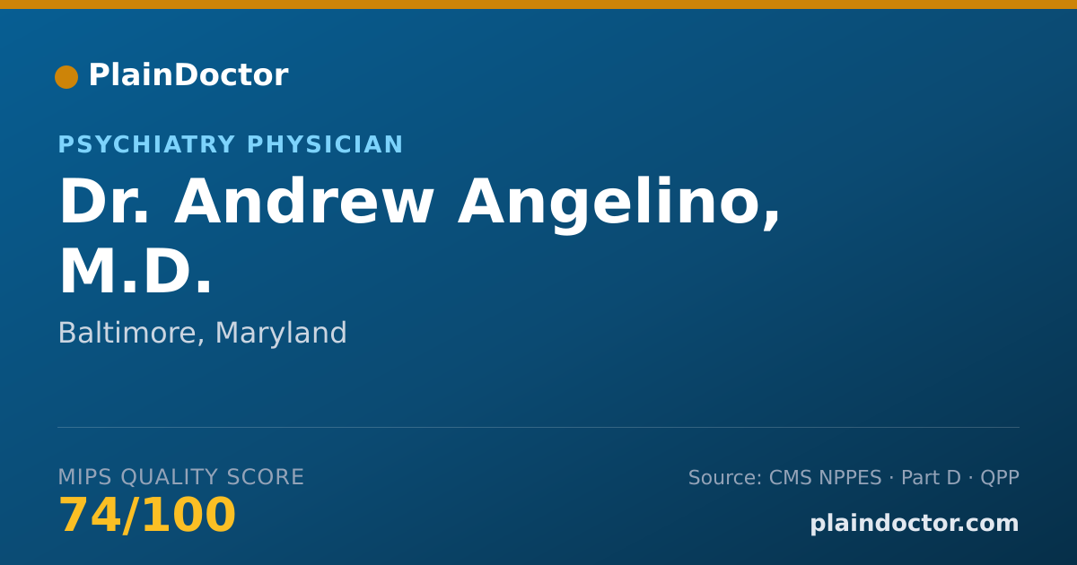 Shareable card for Andrew Angelino, M.D. - Psychiatry Physician, Baltimore, MD