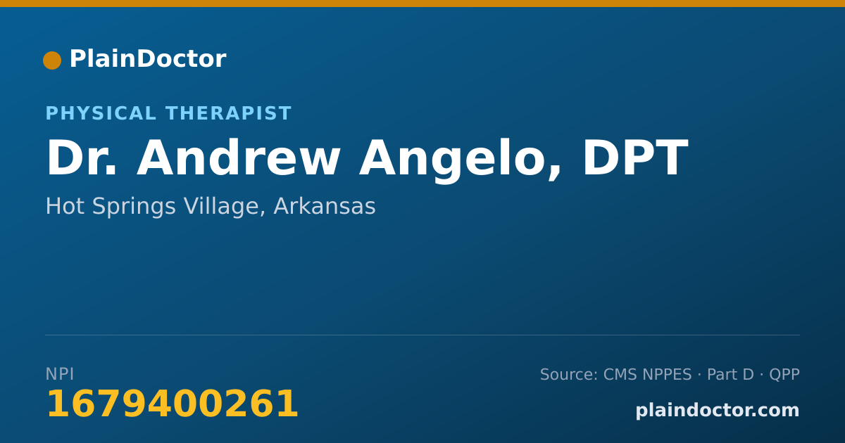 Shareable card for Andrew Angelo, DPT - Physical Therapist, Hot Springs Village, AR