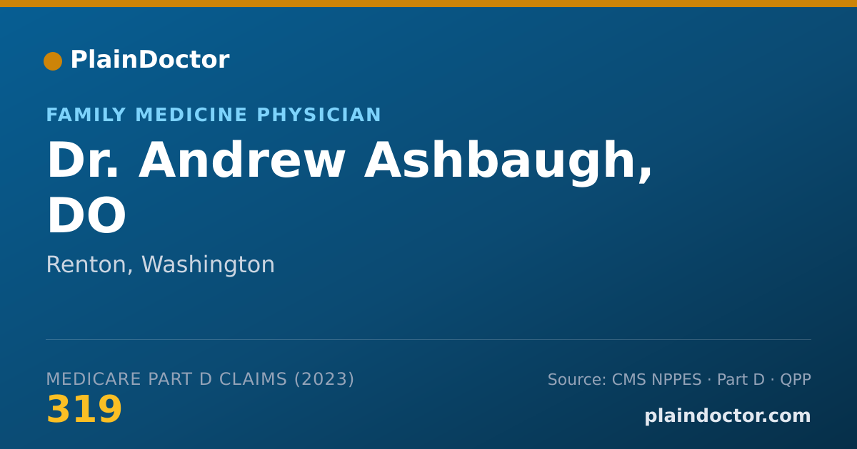 Shareable card for Andrew Ashbaugh, DO - Family Medicine Physician, Renton, WA