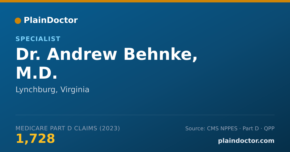 Shareable card for Andrew Behnke, M.D. - Specialist, Lynchburg, VA