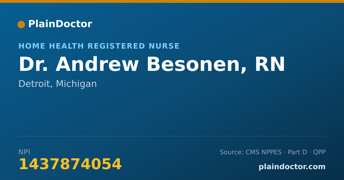 Shareable card for Andrew Besonen, RN - Home Health Registered Nurse, Detroit, MI