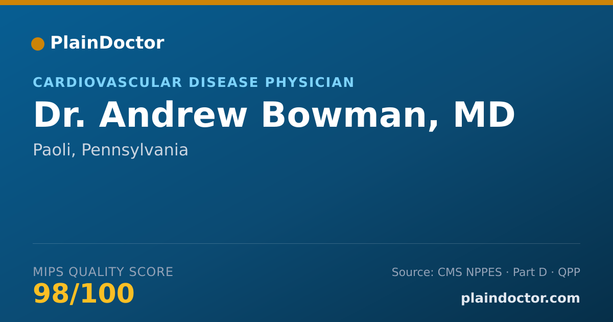 Shareable card for Andrew Bowman, MD - Cardiovascular Disease Physician, Paoli, PA