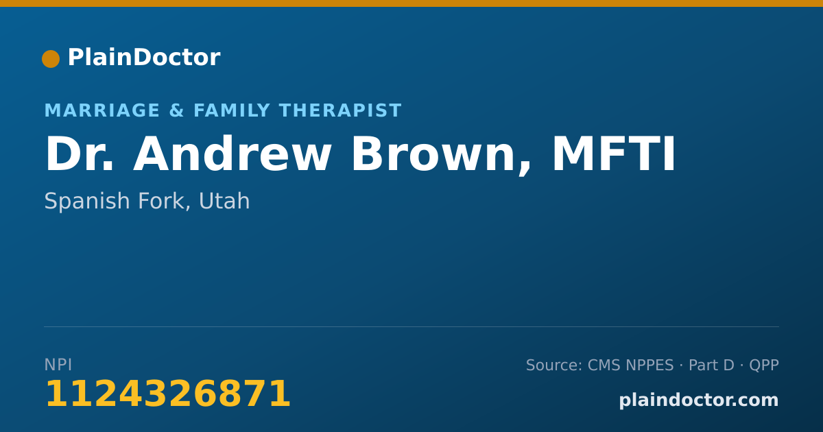 Shareable card for Andrew Brown, MFTI - Marriage & Family Therapist, Spanish Fork, UT