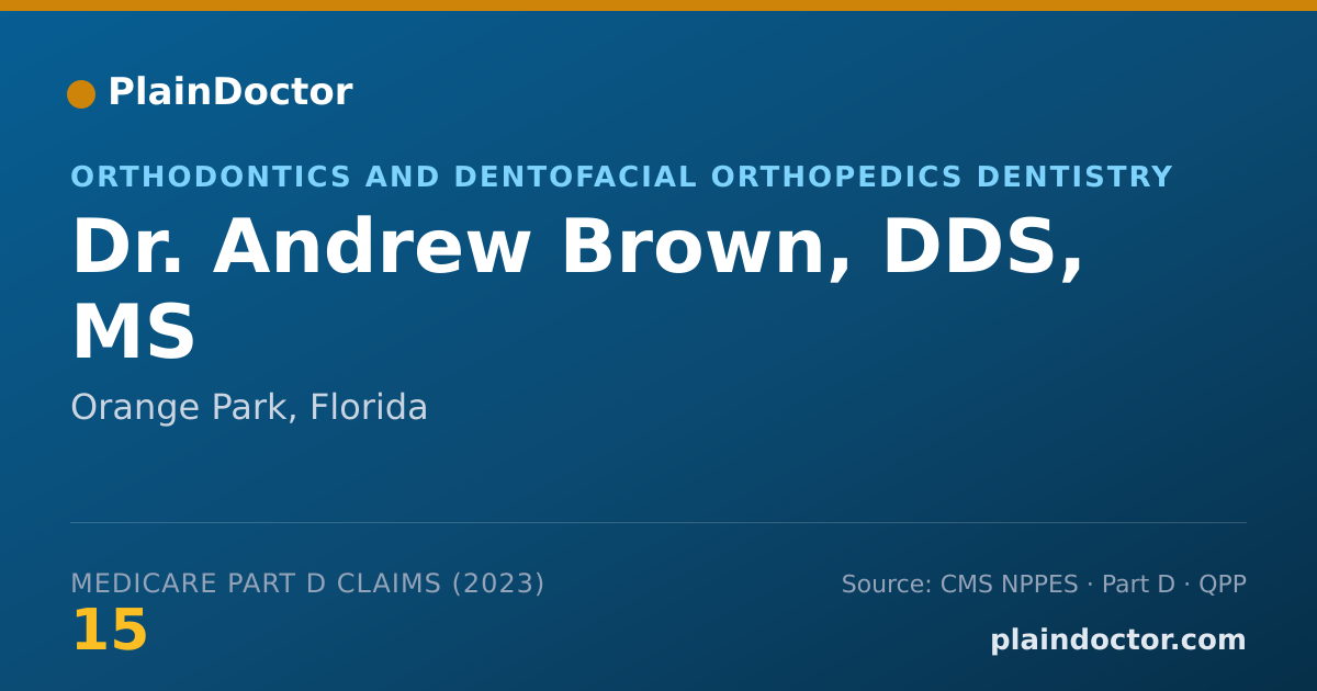 Shareable card for Andrew Brown, DDS, MS - Orthodontics and Dentofacial Orthopedics Dentistry, Orange Park, FL