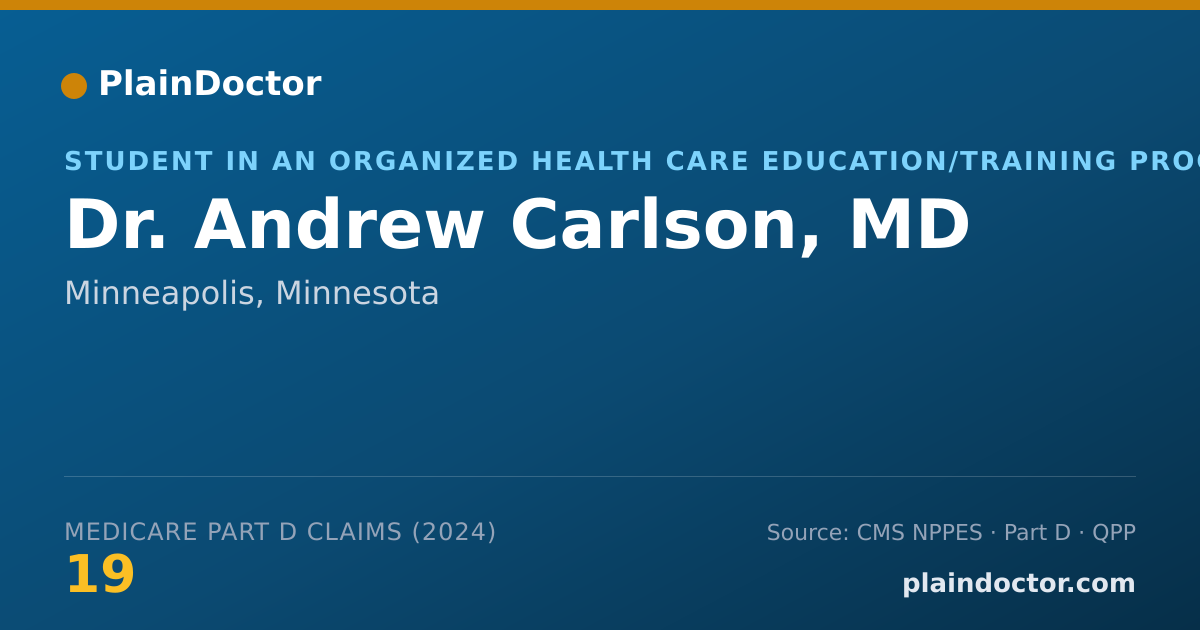 Shareable card for Andrew Carlson, MD - Student in an Organized Health Care Education/Training Program, Minneapolis, MN