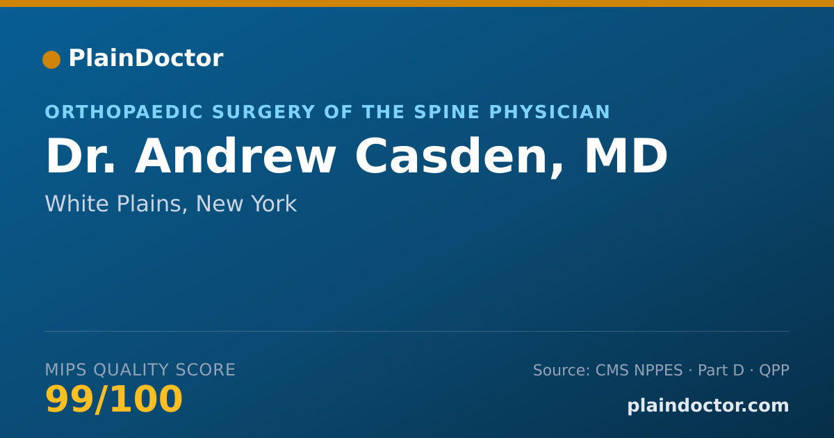 Shareable card for Andrew Casden, MD - Orthopaedic Surgery Physician, White Plains, NY