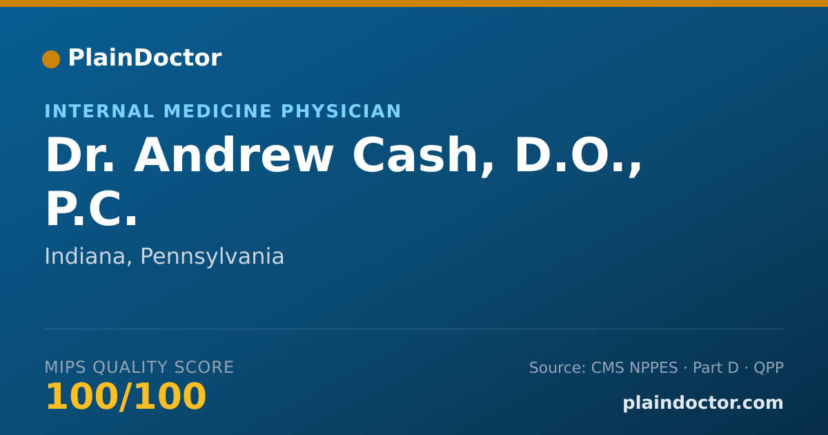 Shareable card for Andrew Cash, D.O., P.C. - Internal Medicine Physician, Indiana, PA