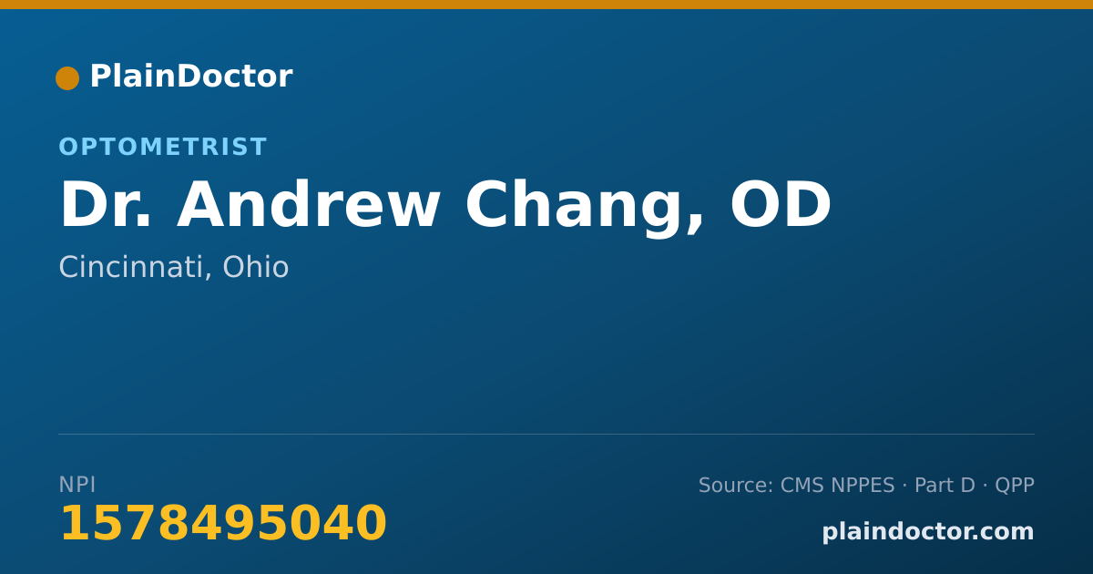 Shareable card for Andrew Chang, OD - Optometrist, Cincinnati, OH
