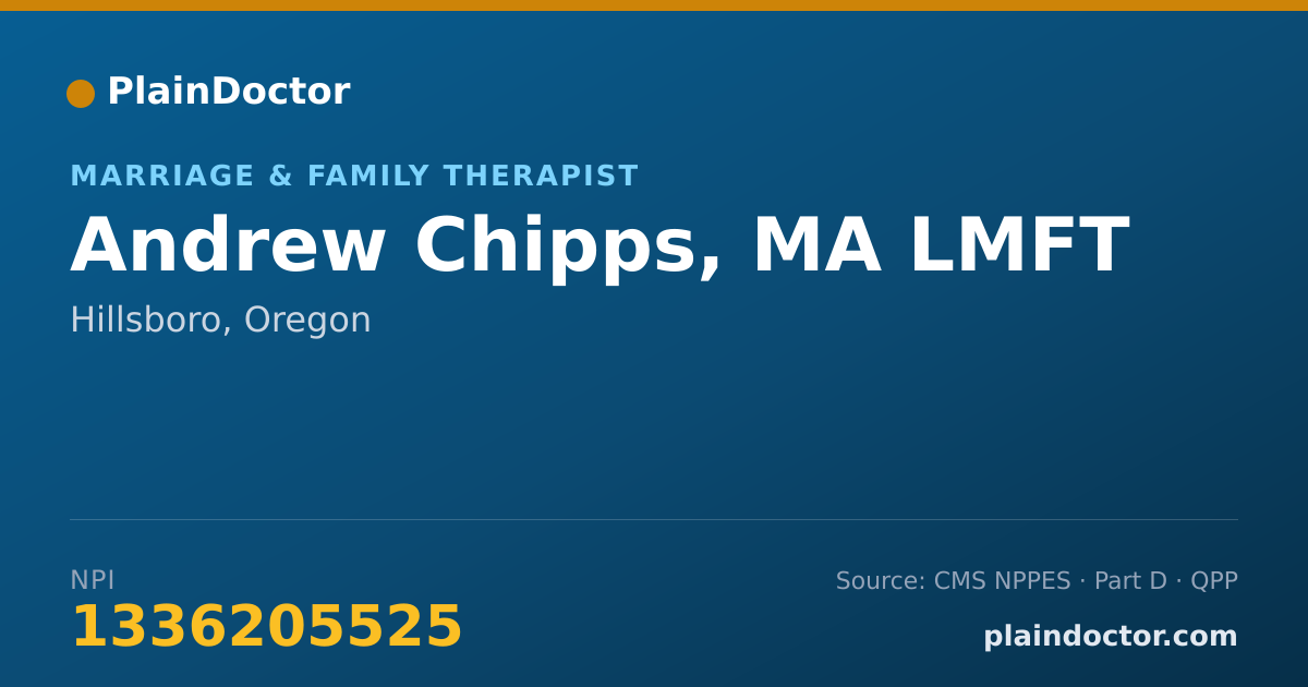 Shareable card for Andrew Chipps, MA LMFT - Marriage & Family Therapist, Hillsboro, OR