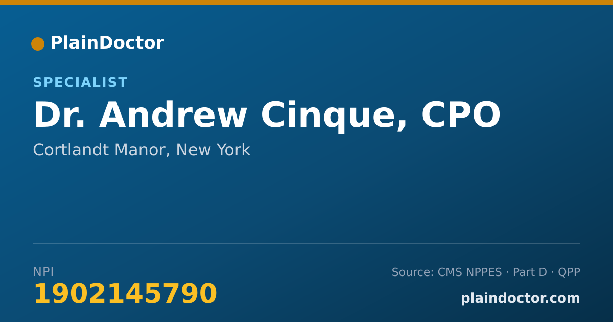 Shareable card for Andrew Cinque, CPO - Specialist, Cortlandt Manor, NY