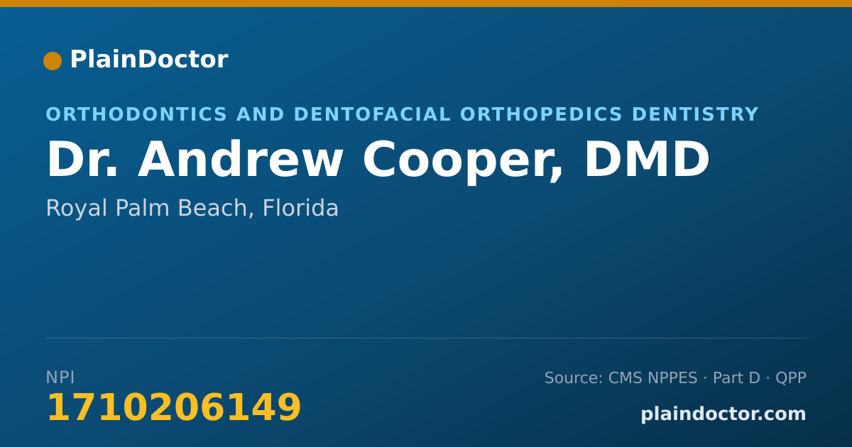 Shareable card for Andrew Cooper, DMD - Orthodontics and Dentofacial Orthopedics Dentistry, Royal Palm Beach, FL