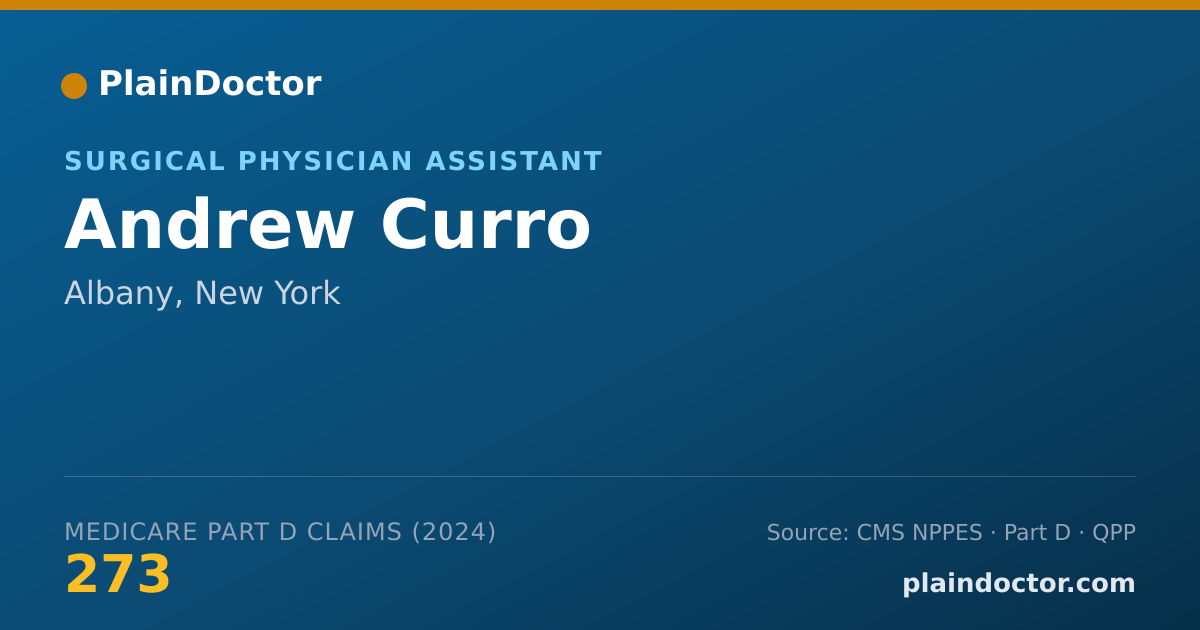 Shareable card for Andrew Curro - Surgical Physician Assistant, Albany, NY