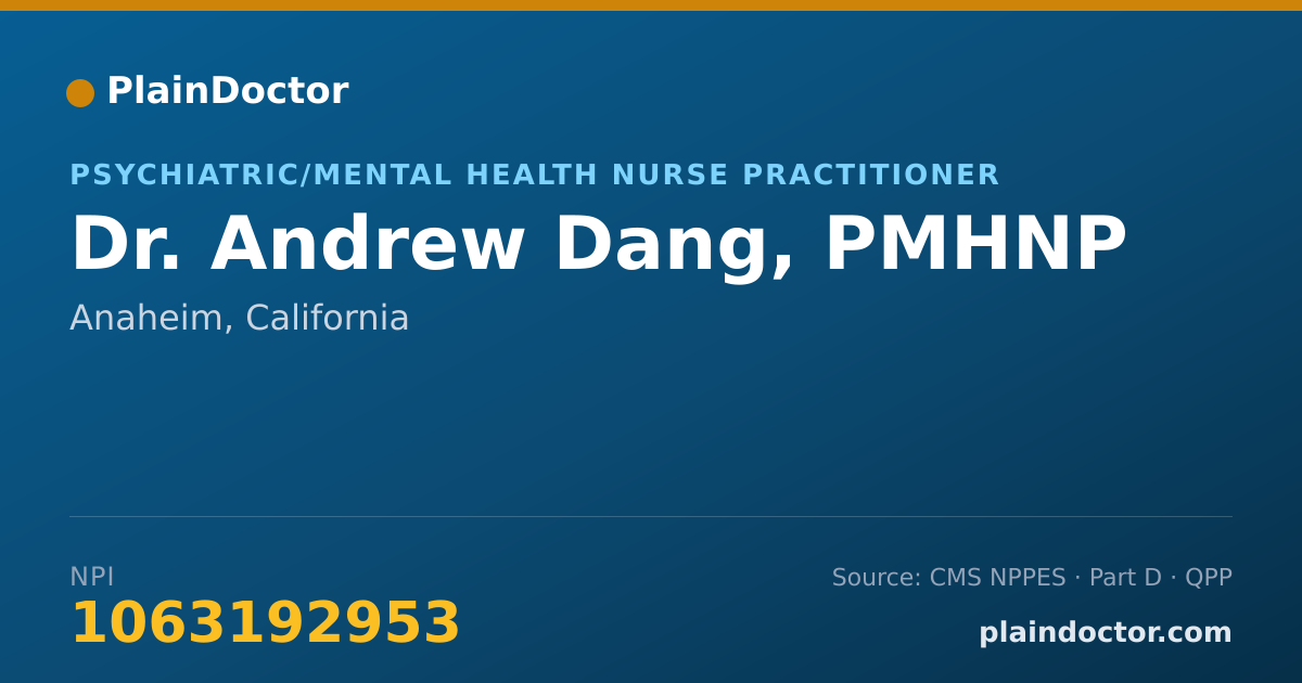Shareable card for Andrew Dang, PMHNP - Psychiatric/Mental Health Nurse Practitioner, Anaheim, CA