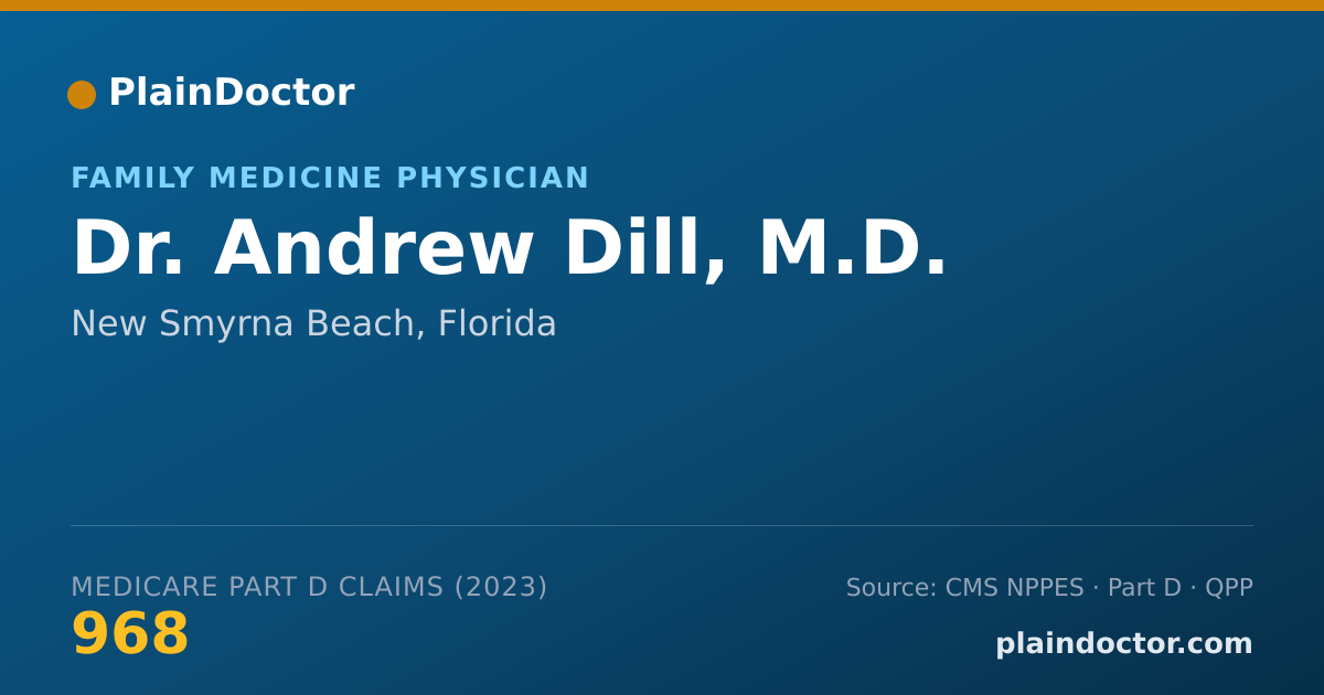Shareable card for Andrew Dill, M.D. - Family Medicine Physician, New Smyrna Beach, FL