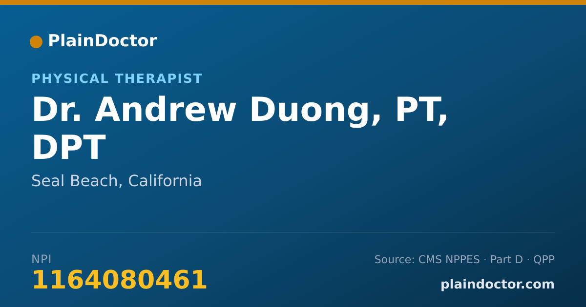 Shareable card for Andrew Duong, PT, DPT - Physical Therapist, Seal Beach, CA