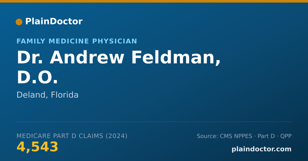 Shareable card for Andrew Feldman, D.O. - Family Medicine Physician, Deland, FL