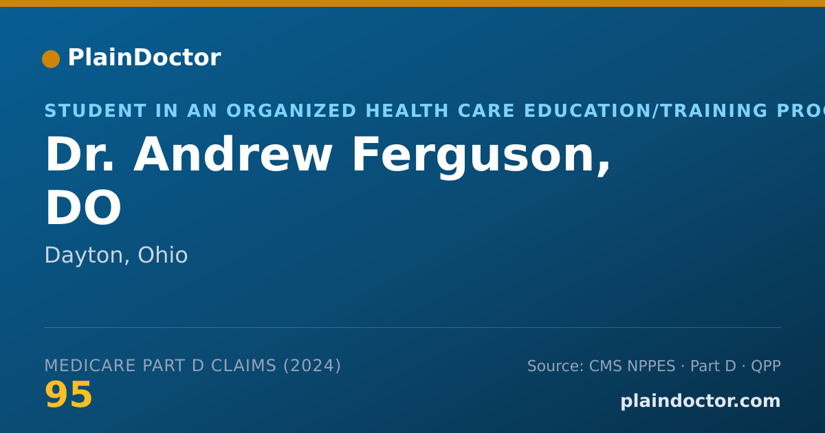 Shareable card for Andrew Ferguson, DO - Student in an Organized Health Care Education/Training Program, Dayton, OH