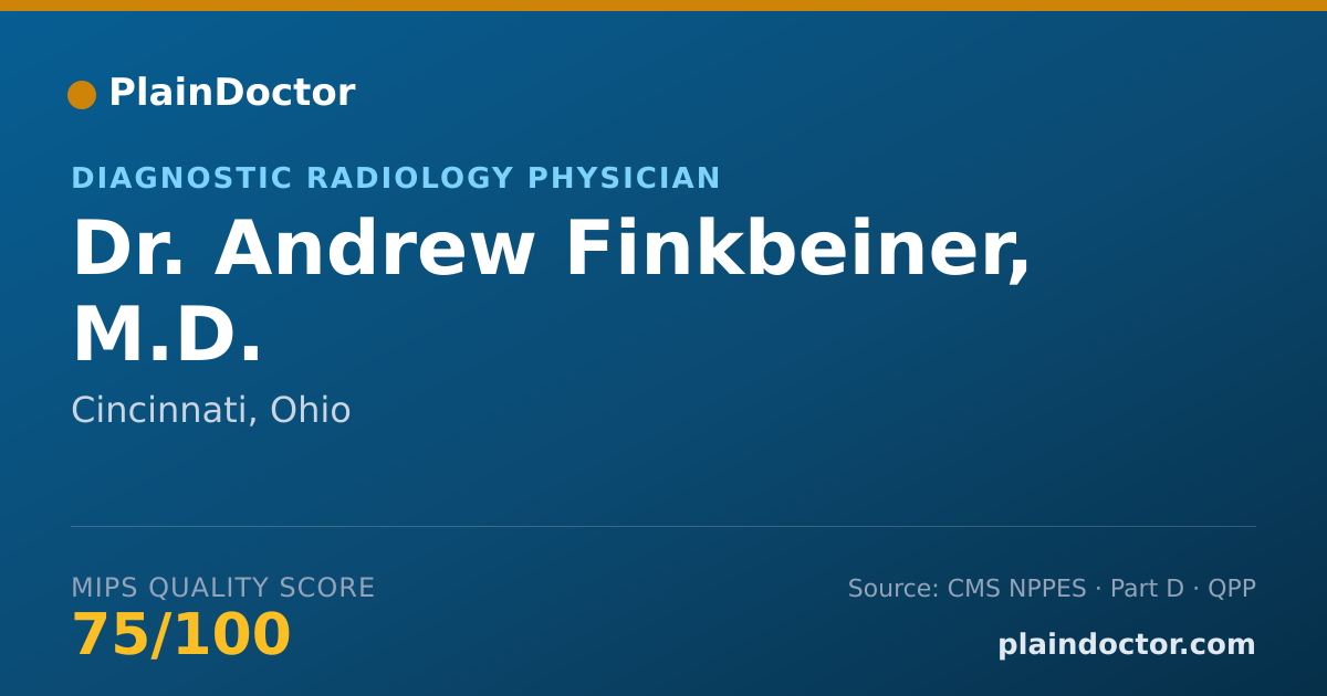 Shareable card for Andrew Finkbeiner, M.D. - Diagnostic Radiology Physician, Cincinnati, OH