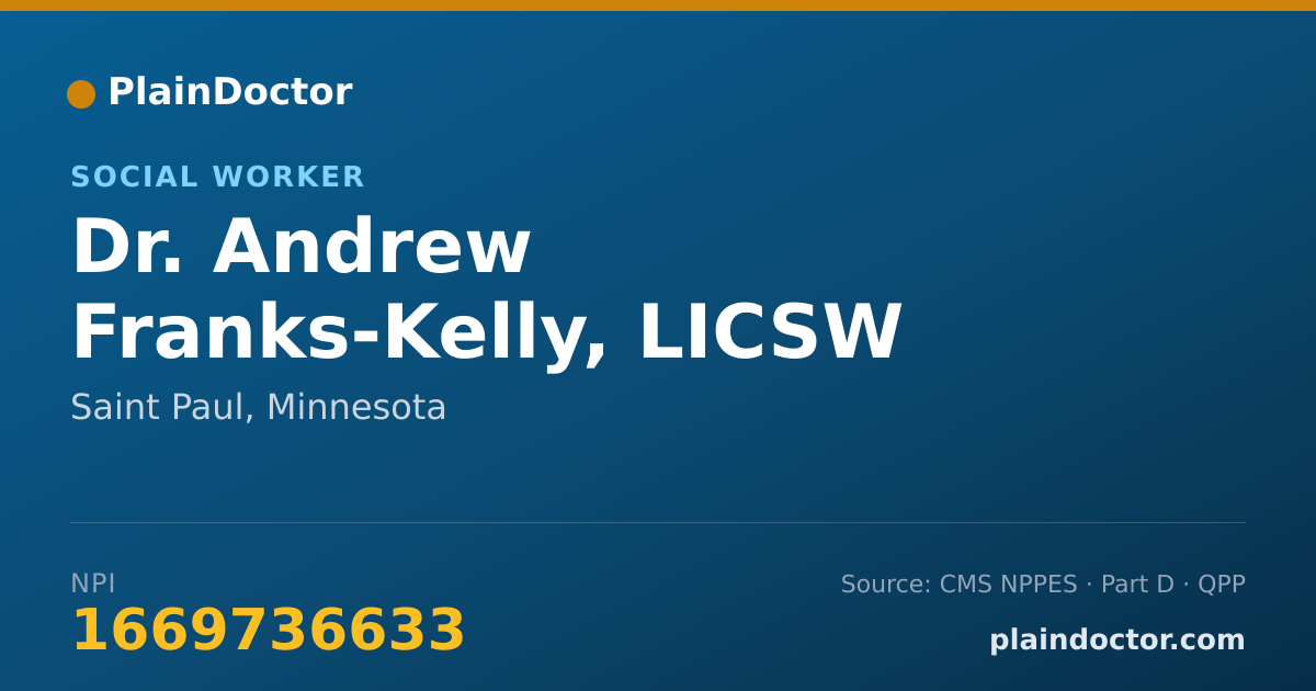 Shareable card for Andrew Franks-Kelly, LICSW - Social Worker, Saint Paul, MN