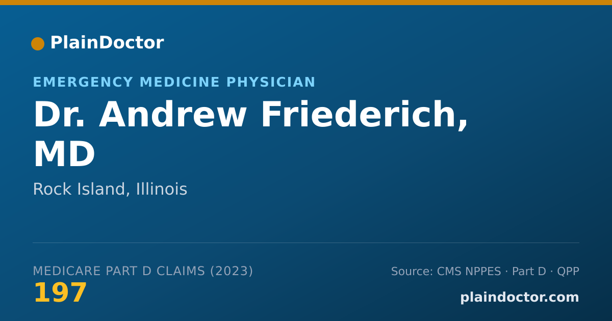 Shareable card for Andrew Friederich, MD - Emergency Medicine Physician, Rock Island, IL