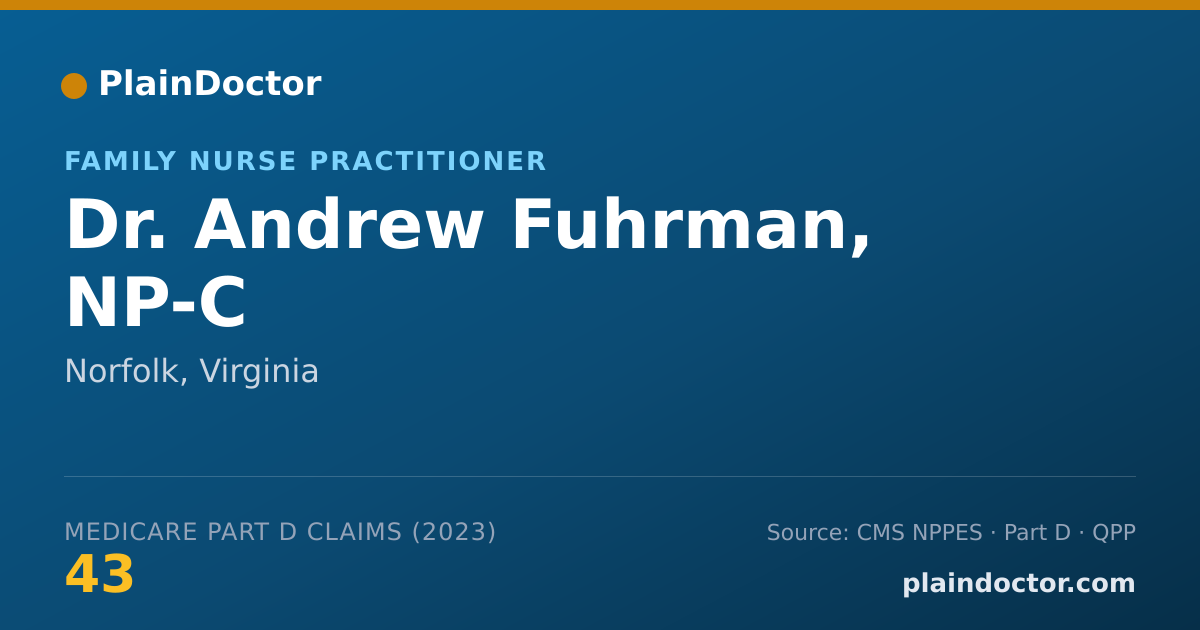 Shareable card for Andrew Fuhrman, NP-C - Family Nurse Practitioner, Norfolk, VA