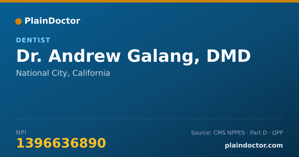 Shareable card for Andrew Galang, DMD - Dentist, National City, CA