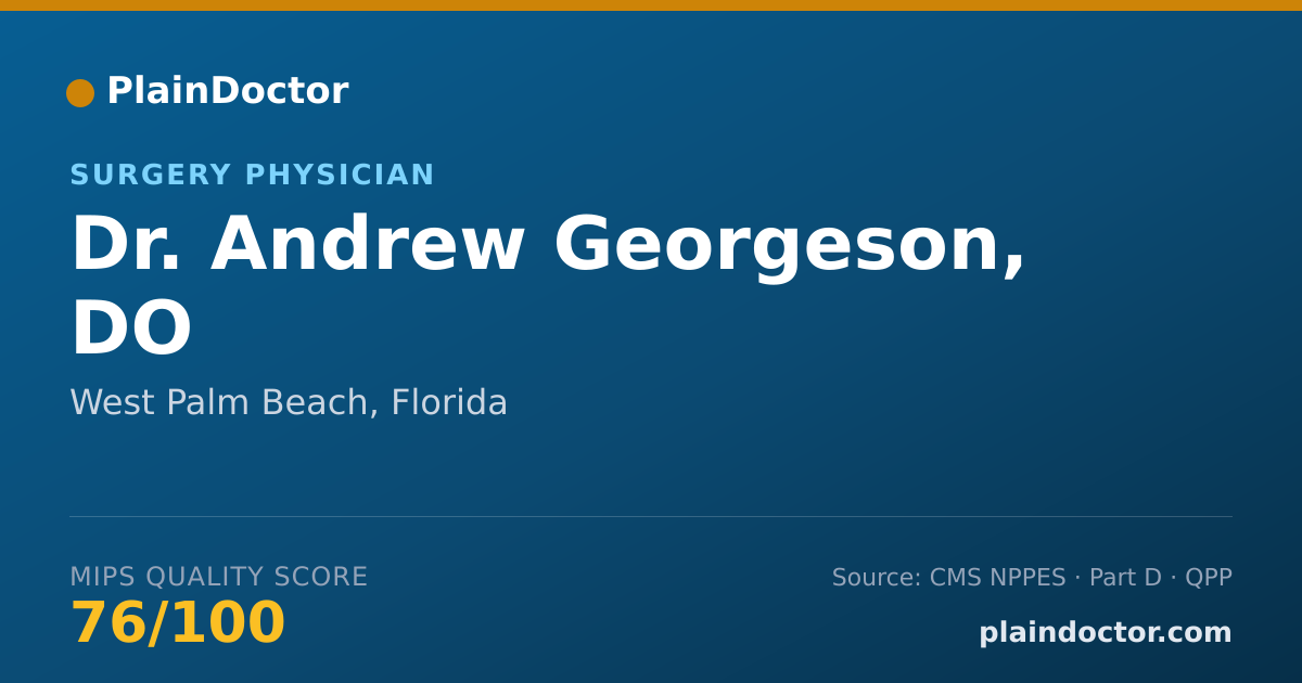 Shareable card for Andrew Georgeson, DO - Surgery Physician, West Palm Beach, FL