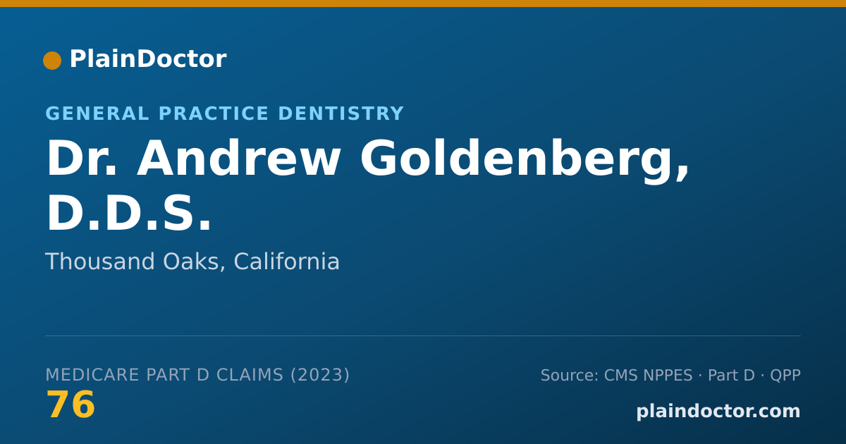 Shareable card for Andrew Goldenberg, D.D.S. - General Practice Dentistry, Thousand Oaks, CA
