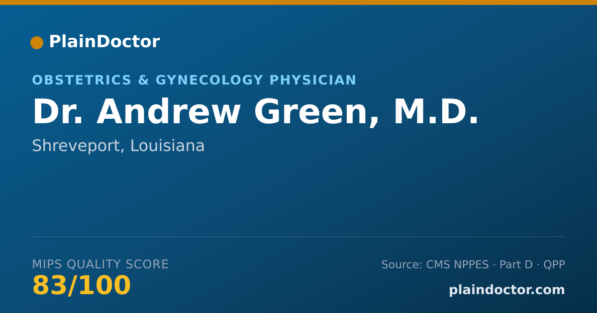 Shareable card for Andrew Green, M.D. - Obstetrics & Gynecology Physician, Shreveport, LA