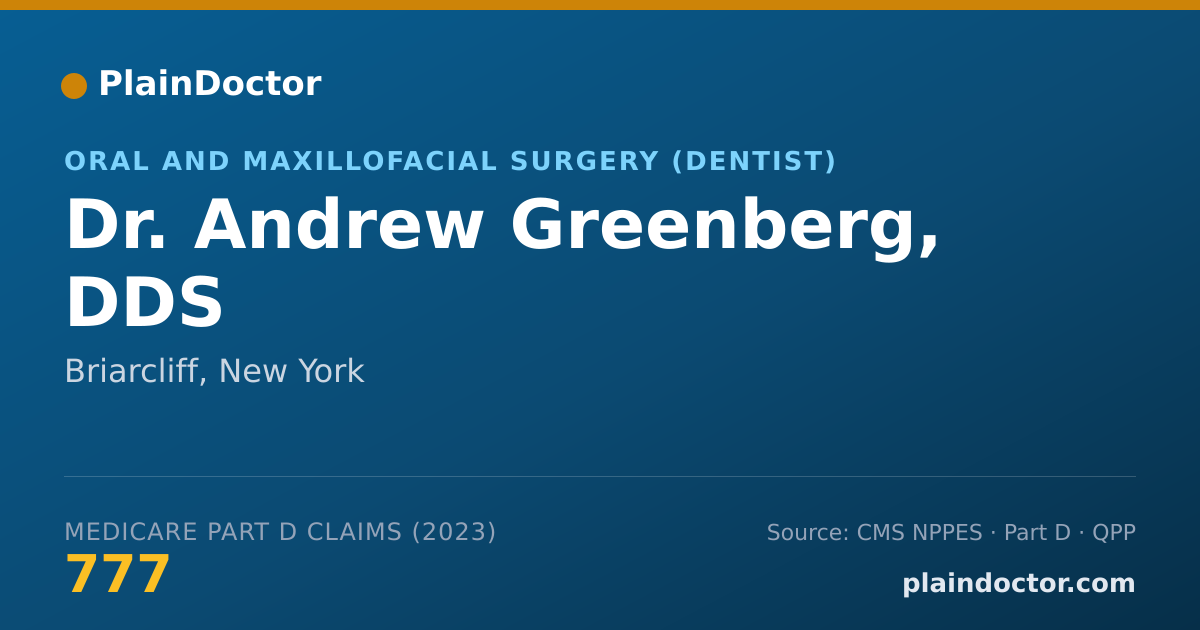 Shareable card for Andrew Greenberg, DDS - Oral and Maxillofacial Surgery (Dentist), Briarcliff, NY