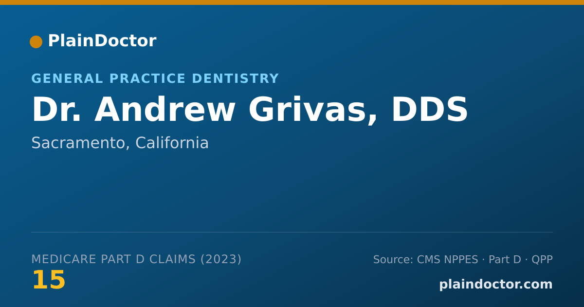 Shareable card for Andrew Grivas, DDS - General Practice Dentistry, Sacramento, CA