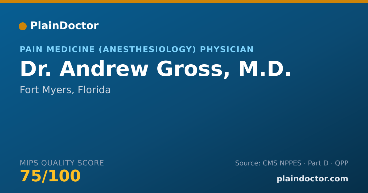 Shareable card for Andrew Gross, M.D. - Pain Medicine (Anesthesiology) Physician, Fort Myers, FL