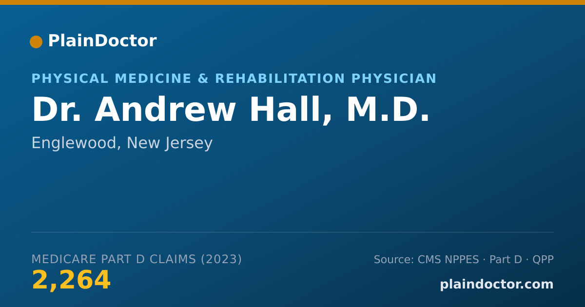 Shareable card for Andrew Hall, M.D. - Physical Medicine & Rehabilitation Physician, Englewood, NJ