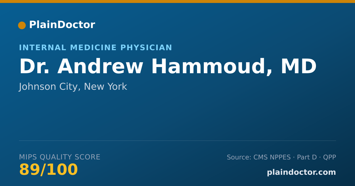 Shareable card for Andrew Hammoud, MD - Internal Medicine Physician, Johnson City, NY