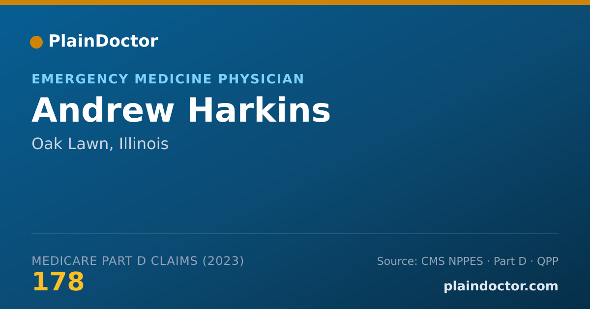 Shareable card for Andrew Harkins - Emergency Medicine Physician, Oak Lawn, IL