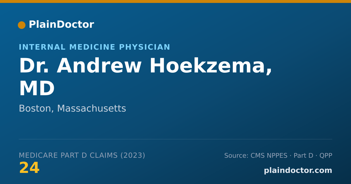 Shareable card for Andrew Hoekzema, MD - Internal Medicine Physician, Boston, MA