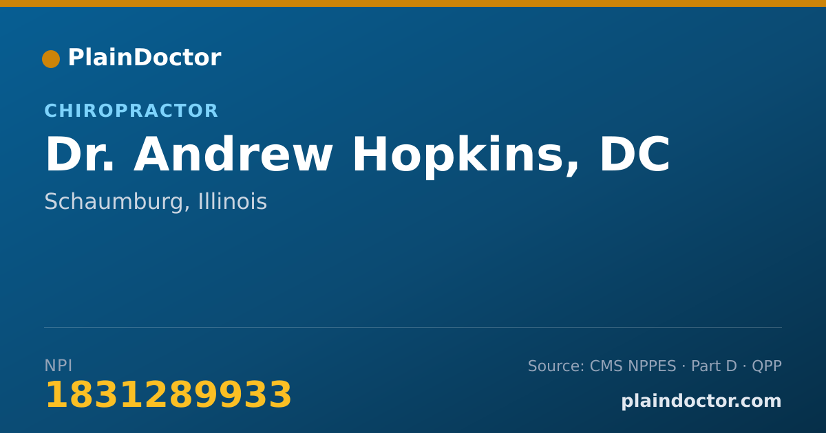 Shareable card for Andrew Hopkins, DC - Chiropractor, Schaumburg, IL