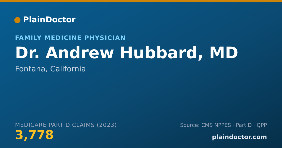 Shareable card for Andrew Hubbard, MD - Family Medicine Physician, Fontana, CA