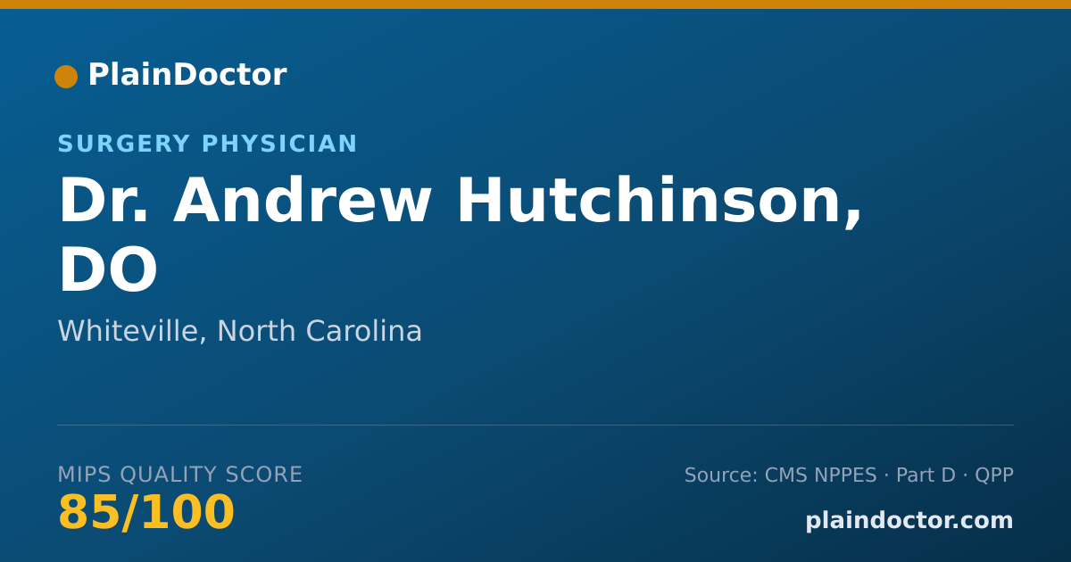 Shareable card for Andrew Hutchinson, DO - Surgery Physician, Whiteville, NC