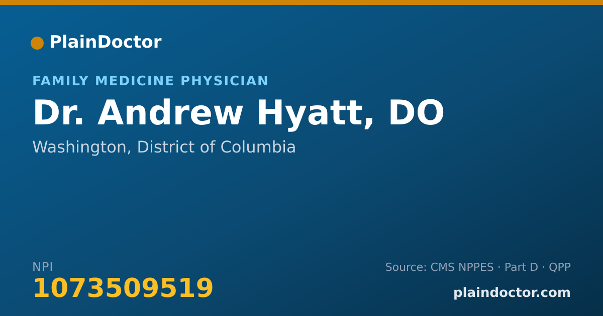 Shareable card for Andrew Hyatt, DO - Family Medicine Physician, Washington, DC