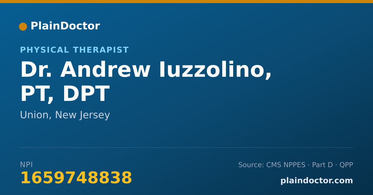 Shareable card for Andrew Iuzzolino, PT, DPT - Physical Therapist, Union, NJ