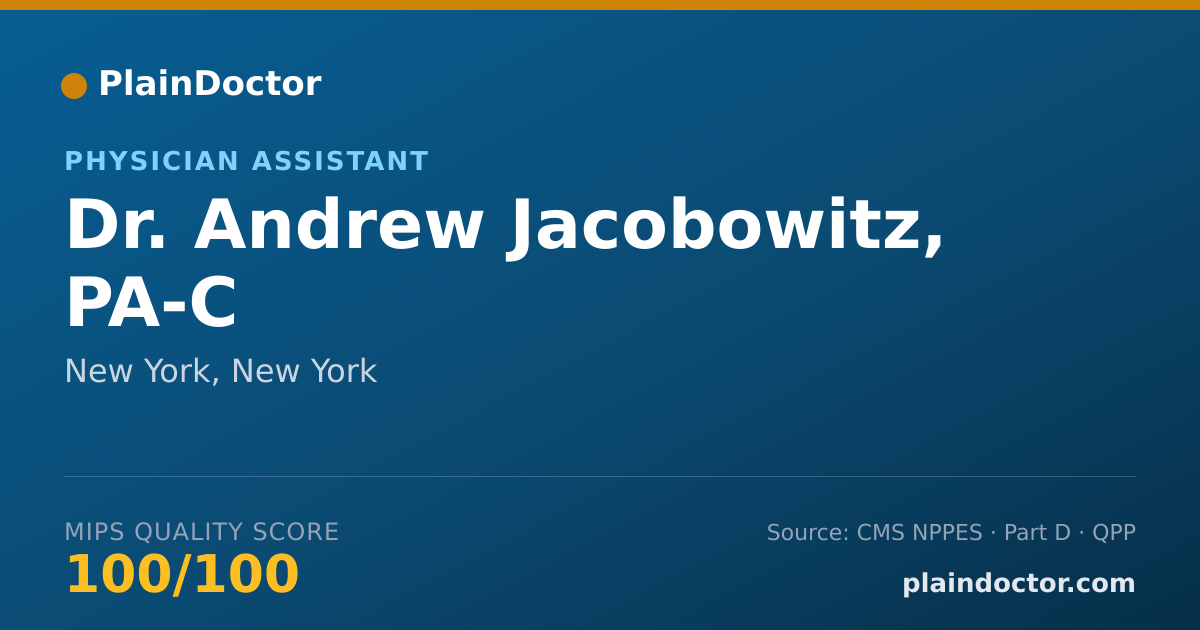 Shareable card for Andrew Jacobowitz, PA-C - Physician Assistant, New York, NY