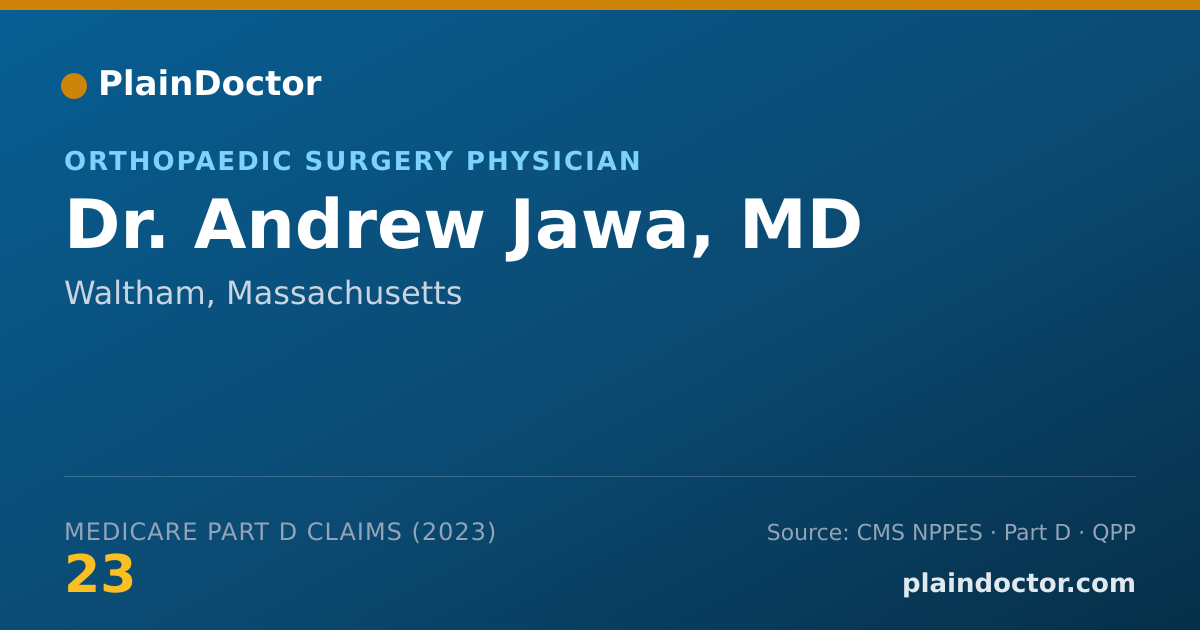 Shareable card for Andrew Jawa, MD - Orthopaedic Surgery Physician, Waltham, MA