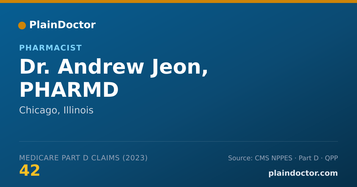 Shareable card for Andrew Jeon, PHARMD - Pharmacist, Chicago, IL