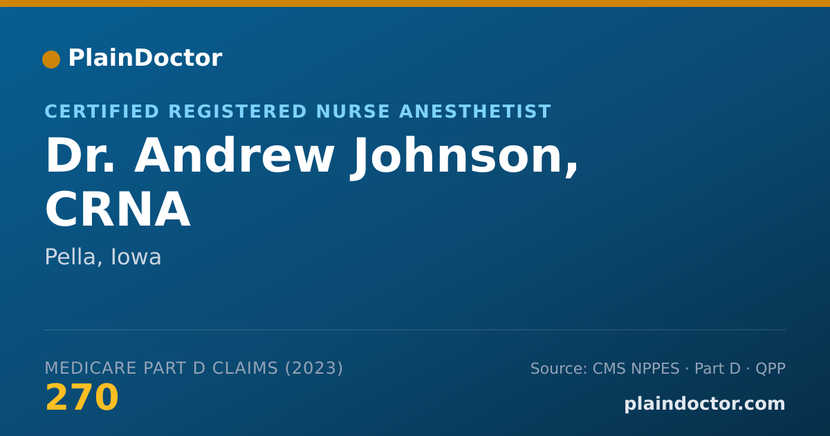 Shareable card for Andrew Johnson, CRNA - Certified Registered Nurse Anesthetist, Pella, IA