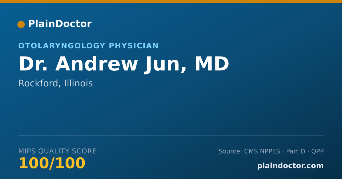 Shareable card for Andrew Jun, MD - Otolaryngology Physician, Rockford, IL