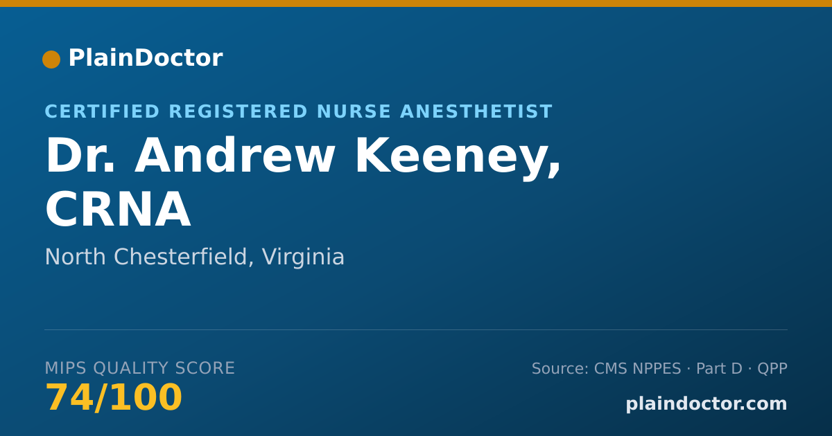 Shareable card for Andrew Keeney, CRNA - Certified Registered Nurse Anesthetist, North Chesterfield, VA