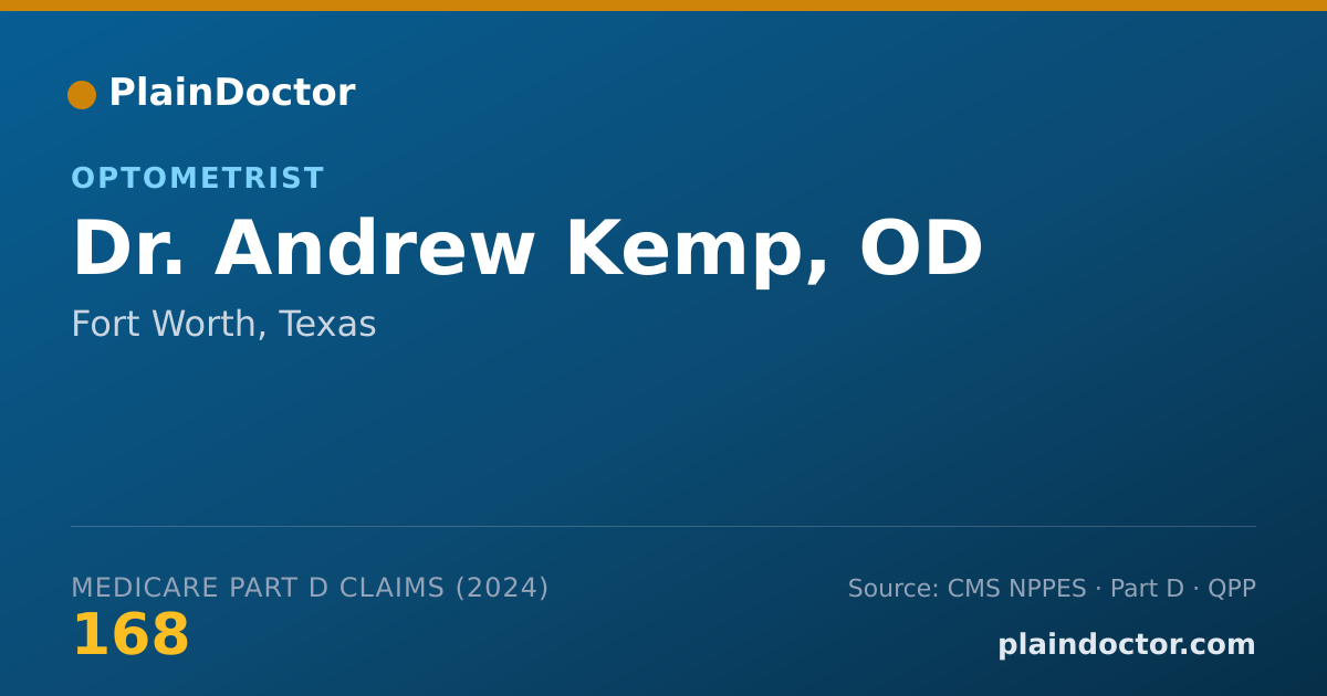 Shareable card for Andrew Kemp, OD - Optometrist, Fort Worth, TX