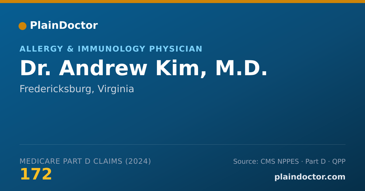 Shareable card for Andrew Kim, M.D. - Allergy & Immunology Physician, Fredericksburg, VA